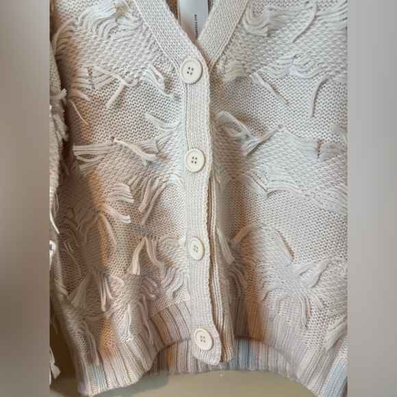 Anthropologie 525 America Cream Fringe Cardigan Sweater NWT - Picture 4 of 10